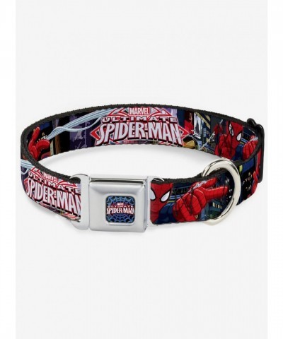 Marvel's Ultimate Spider-Man Swinging City High-Density Seatbelt Dog Collar
