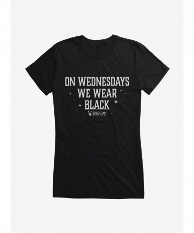 Wednesday Style Black Tee for Girls