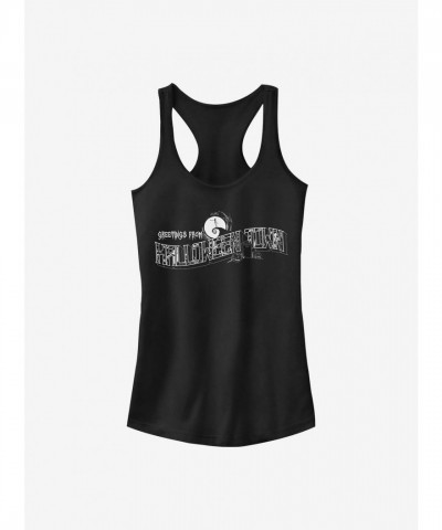 Disney Nightmare Before Christmas Halloween Town Girls Tank Top - Black
