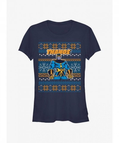 Marvel Girls Ugly Christmas T-Shirt in Blue - Junior Sizes