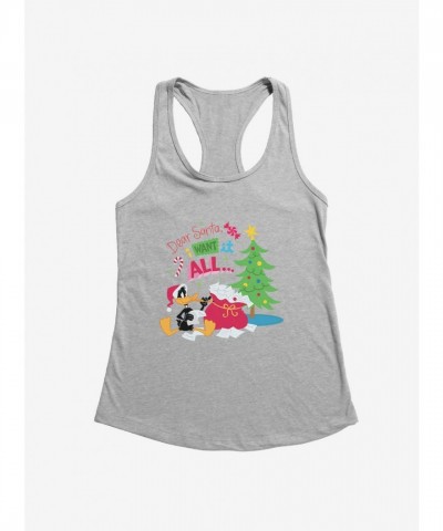 Looney Tunes Daffy Duck All I Want for Christmas Girls Tank Top