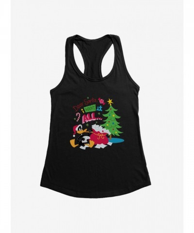 Looney Tunes Daffy Duck All I Want for Christmas Girls Tank Top