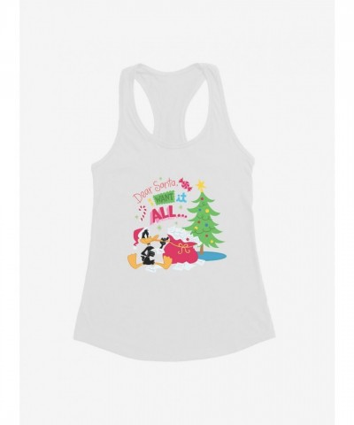 Looney Tunes Daffy Duck All I Want for Christmas Girls Tank Top