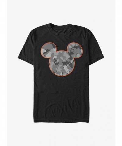 Disney Mickey Mouse Camo Ears Soft T-Shirt - Men's Black