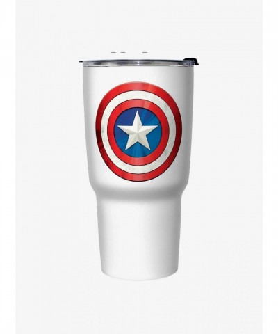 Marvel Captain America Shield Travel Mug - White Stainless Steel