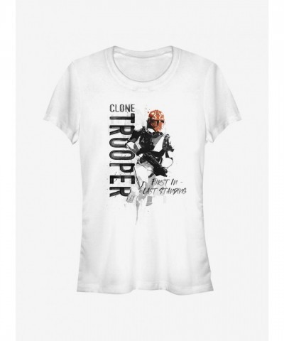 Star Wars Clone Wars Trooper Running Tee for Girls - White