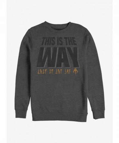 The Mandalorian "This Is The Way" Mando'a Code Men's Cotton Blend Black Sweatshirt