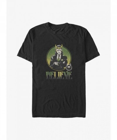 Marvel Loki Faith Badge Big & Tall T-Shirt - Black Men's