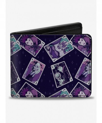 Disney Men's Vegan Leather Bifold Wallet with Villains Card Posing Design