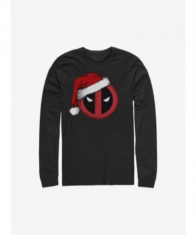 Marvel's Deadpool Christmas Long-Sleeve T-Shirt in Black