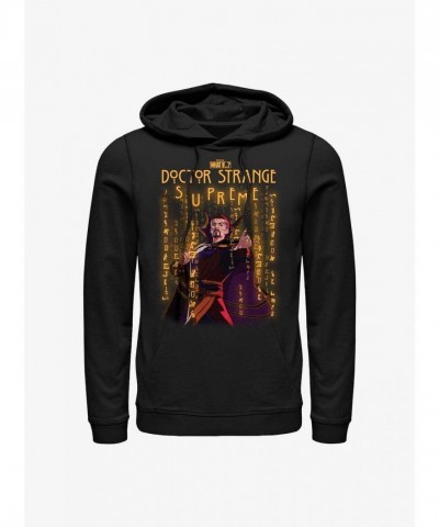 Marvel What If...? Black Hoodie with Strange Glyphs - Men's Size