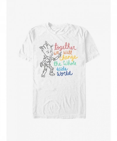 Marvel Earth Day Groot T-Shirt - Lightweight Men's Change Together White