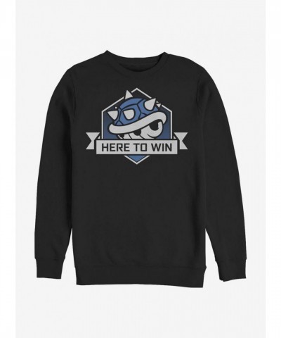Super Mario Win Crew Black Unisex Sweatshirt