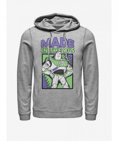 Disney Toy Story Nineties Buzz Lightyear Heathered Grey Hoodie for Men