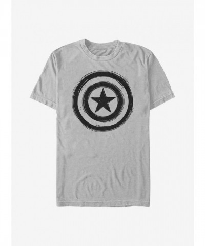 Marvel Captain America Silver Woodcut T-Shirt for Men