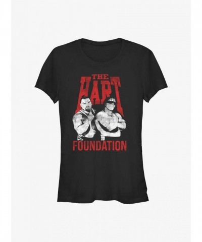 WWE The Hart Foundation Girls T-Shirt - Junior Sizes in Black