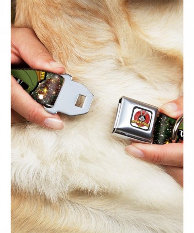 Looney Tunes Marvin The Martian Galaxy Seatbelt Dog Collar - USA Made Durable Polyester