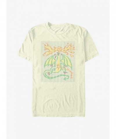 Stranger Things Scantron Dragon T-Shirt - Lightweight Men's Beige