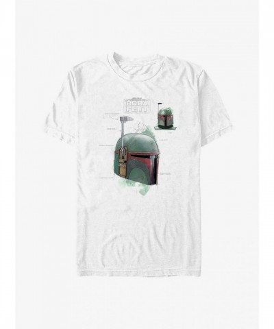 Star Wars Helmet Schematic T-Shirt for Men - White