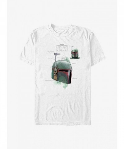 Star Wars Helmet Schematic T-Shirt for Men - White