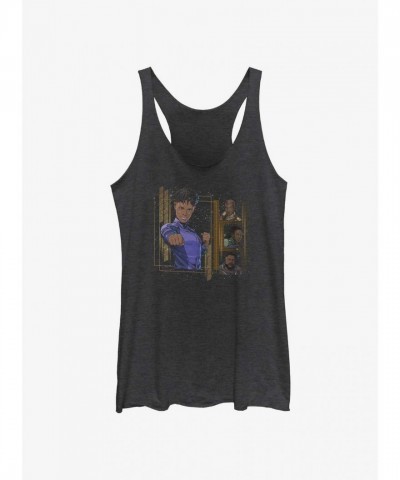 Marvel's Wakanda Forever Girls Tank Top - Shuri, Okoye, Nakia, M'Baku Design - Black