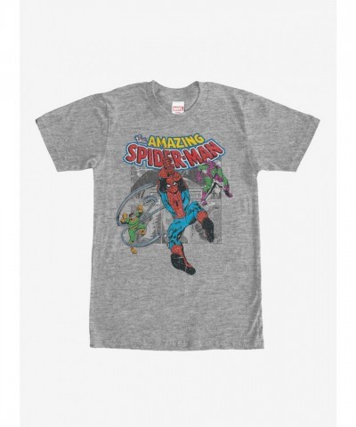 Marvel Spider-Man Battles Dr. Octopus & Green Goblin T-Shirt - Heather Gray