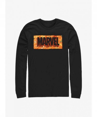 Marvel Spooky Graphic Long Sleeve T-Shirt - Black Cotton Men's