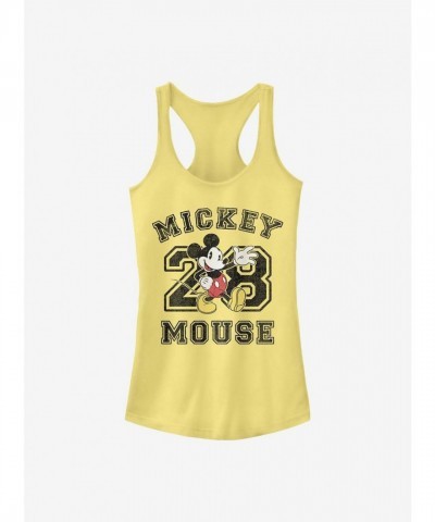 Disney Mickey Mouse Girls Cotton Tank Top - Yellow