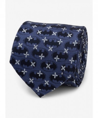 DC Comics Prussian Blue Silk Tie with Rotating Silver Crosses for Men