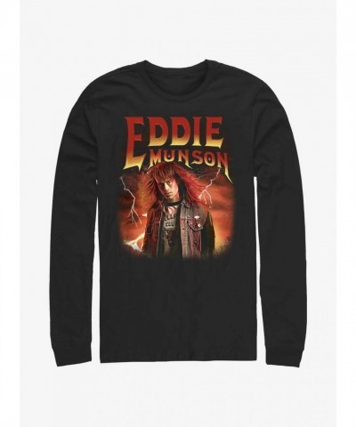 Stranger Things Eddie Munson Metal Theme Black T-Shirt for Men