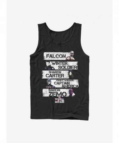 Marvel Falcon Winter Soldier Cotton Stack Tank Top - Black Men's