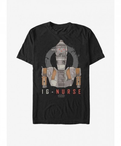 Mandalorian IG Nurse T-Shirt for Men - Black Cotton Comfort