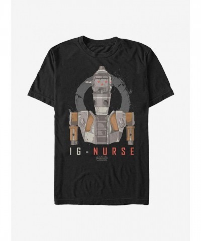Mandalorian IG Nurse T-Shirt for Men - Black Cotton Comfort