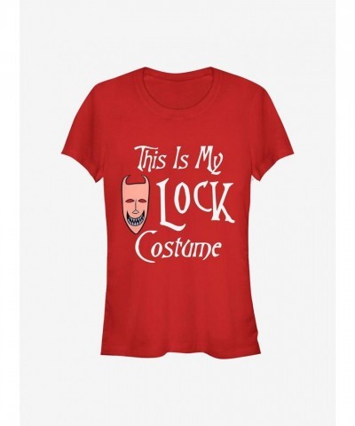 Disney Nightmare Before Christmas Lightweight Lock Costume T-Shirt for Girls - Red