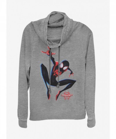 Marvel Girls Grey Spider-Man Big Miles Long Sleeve Top