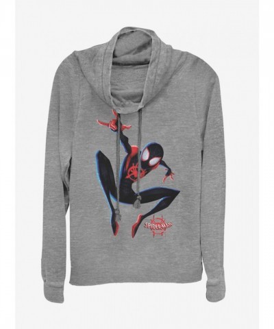 Marvel Girls Grey Spider-Man Big Miles Long Sleeve Top
