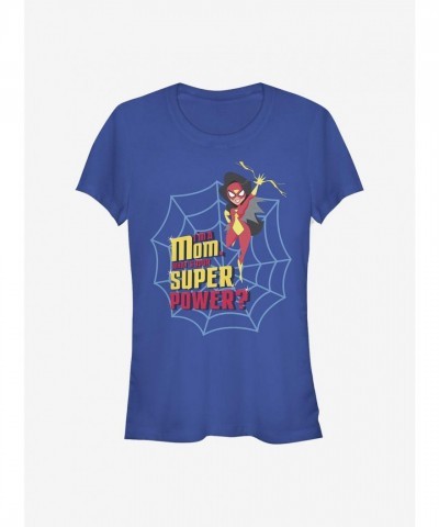 Marvel Spider Girls Super Power T-Shirt - Junior Size Blue