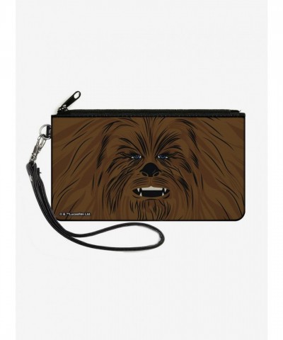 Star Wars Authentic Zip Clutch Wallet with Chewbacca Full Color Face