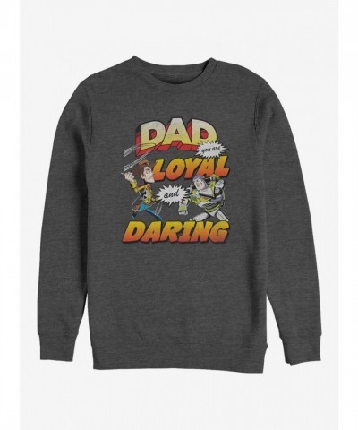 Disney Pixar Toy Story Grey Loyal and Daring Crew Sweatshirt for Men