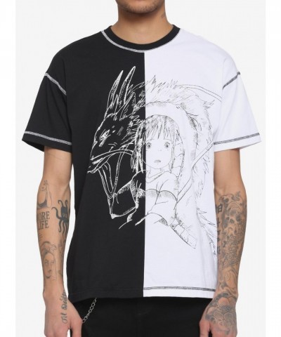 Studio Ghibli Spirited Away Haku Chihiro Split Design Unisex T-Shirt