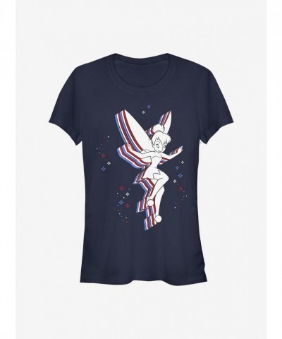 Disney Tink Stars Girls Lightweight Cotton T-Shirt - Blue