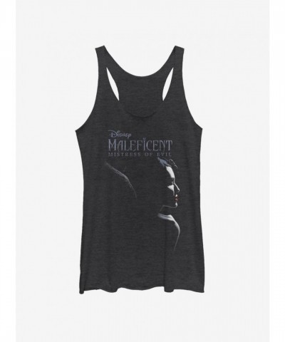 Maleficent Smirk Junior Tank Top - Black