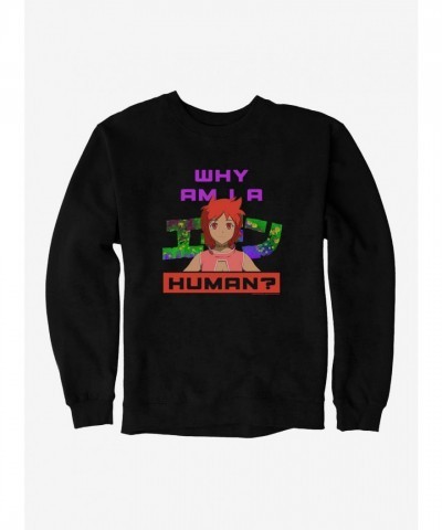 Eden Why Am I A Human Logo Men's Cotton Blend Sweatshirt