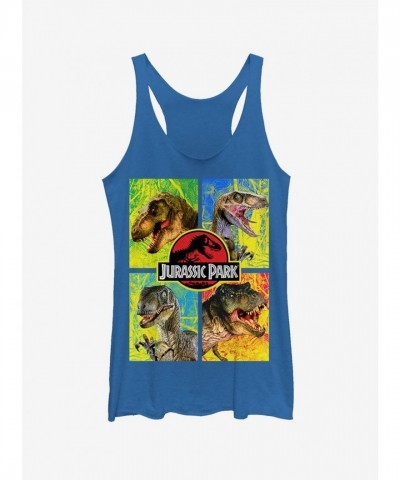 Jurassic Park Girls T-Shirt - T. Rex & Velociraptor Blue