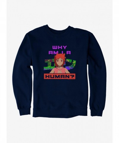 Eden Why Am I A Human Logo Men's Cotton Blend Sweatshirt