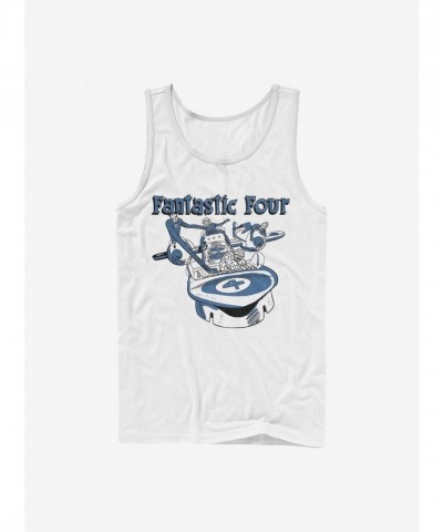 Marvel Classic Fantastic Four Cotton Tank Top for Men - White