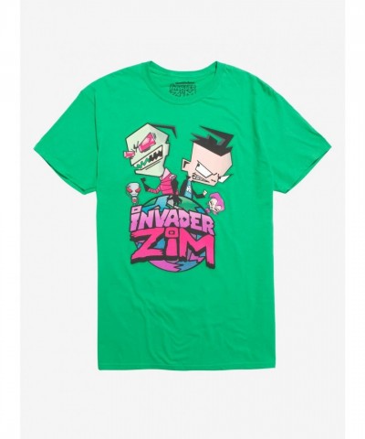 Invader Zim World Battle Green T-Shirt for Men