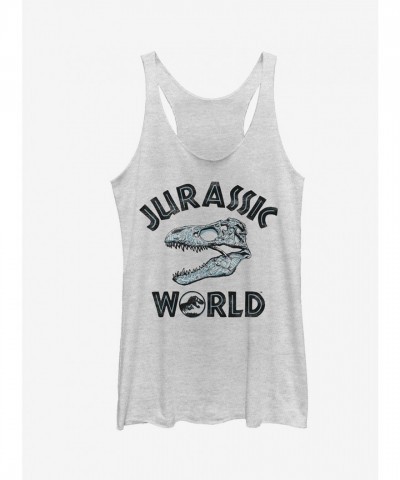 Jurassic World T. Rex Skull Tank Top for Girls - Grey