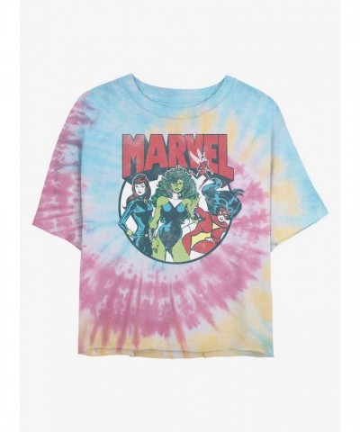 Marvel Girls Tie Dye Crop T-Shirt - Multi Colors