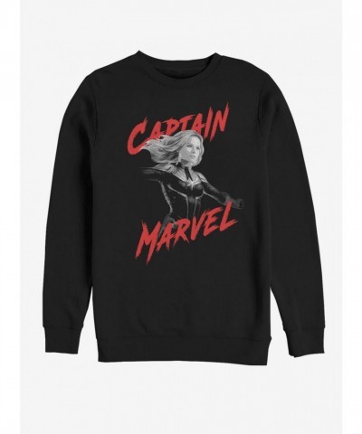 Marvel Captain Marvel High Contrast Sweatshirt - Men's Black